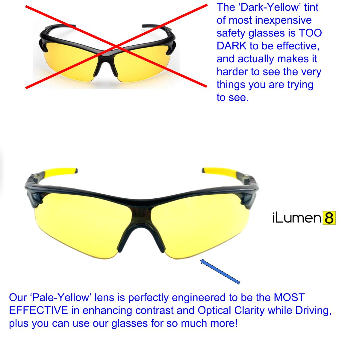 Night Vision Glasses for Driving, Anti-Glare Polarized, Night Driving  Glasses for Men & Women, Yellow-Tinted with Hard Case (Night Vision/Black)